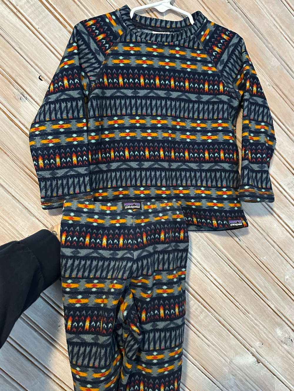 Patagonia Kids Fleece Multicolor Patterned  Fleece Pajama Matching Set